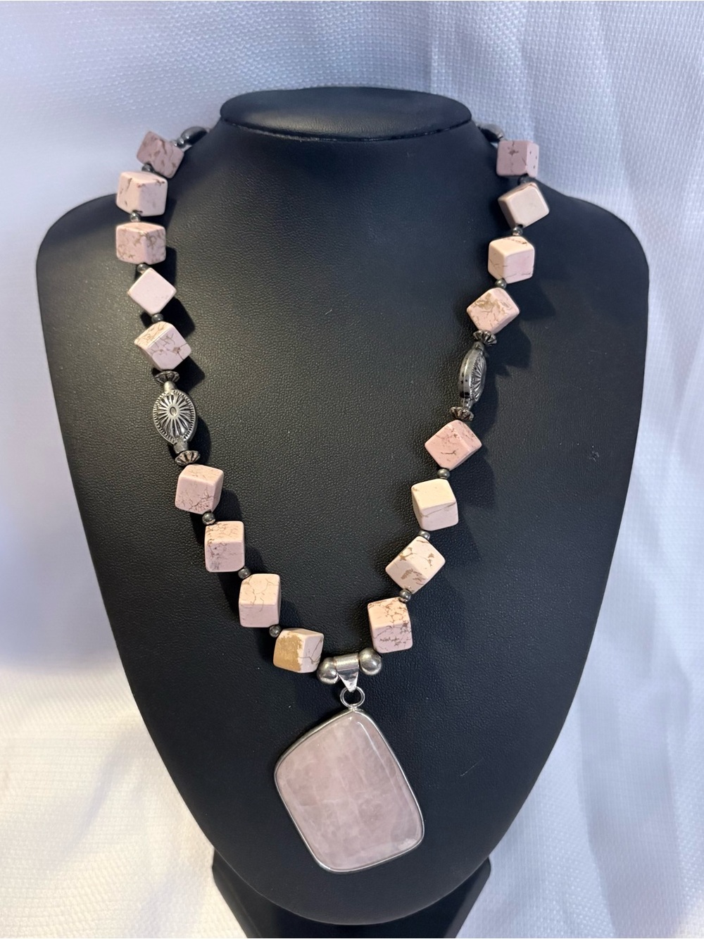 Rose Quartz & Pink Howlite Statement Necklace